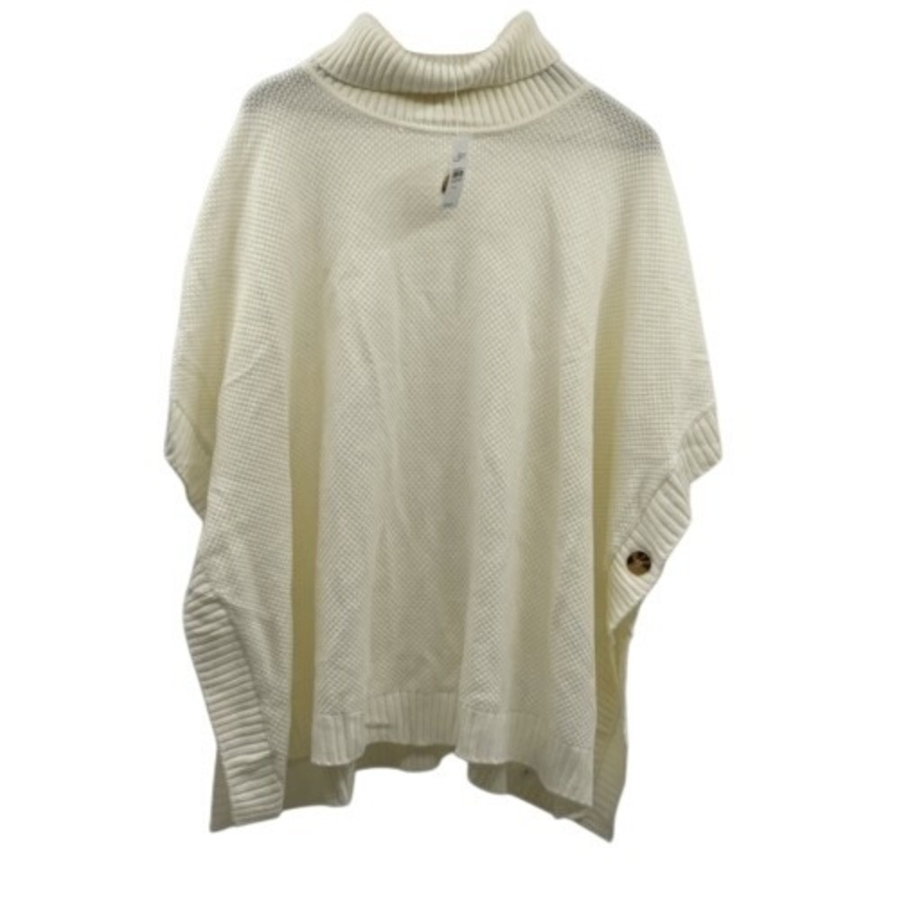 Ann Taylor‎ Loft Poncho Sweater Women Size M/ L Large Off White Boxy New